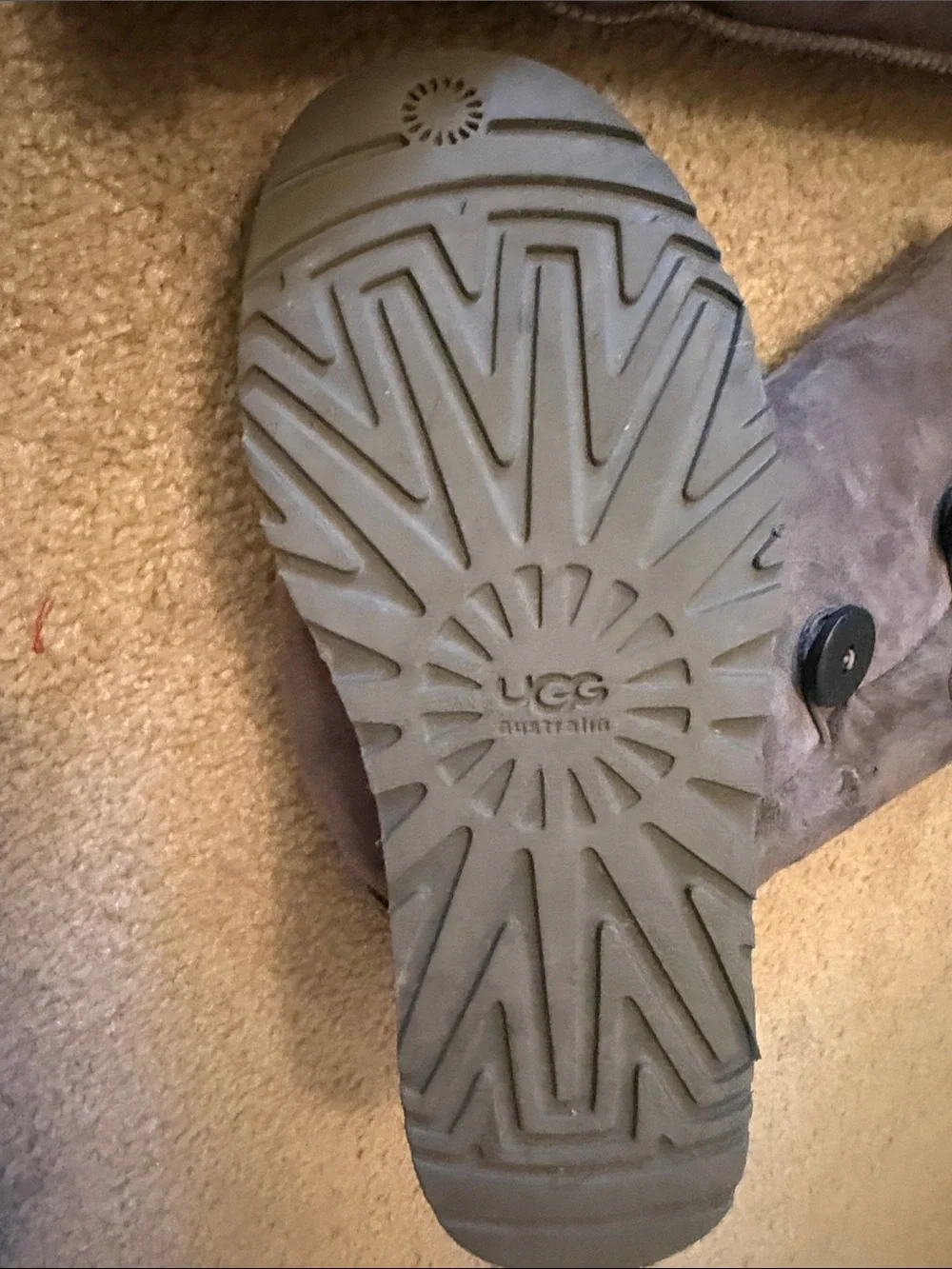 UGG Gray Button Suede Winter Boots